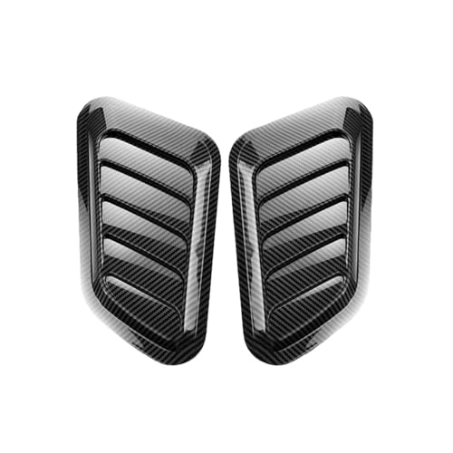 Car Shark Gill Simulation Air Outlet Side Vents Hood Decoration Fake Intakes, Auto Sticker Modification Accessories(Carbon Fiber Look)