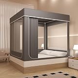 Tienda de campaña multicolor para litera, mosquitera de 3 puertas, reduce la luz, varios tamaños (87 pulgadas de largo x 79 pulgadas de ancho x 67 pulgadas de alto) – perfecta para habitación de los