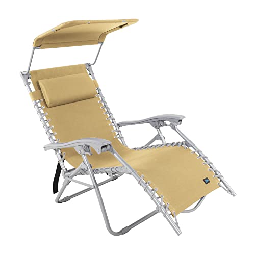 Bliss Hammocks GBC-026-TP 26" Gravity Free Beach Chair w/Canopy Sun-Shade
