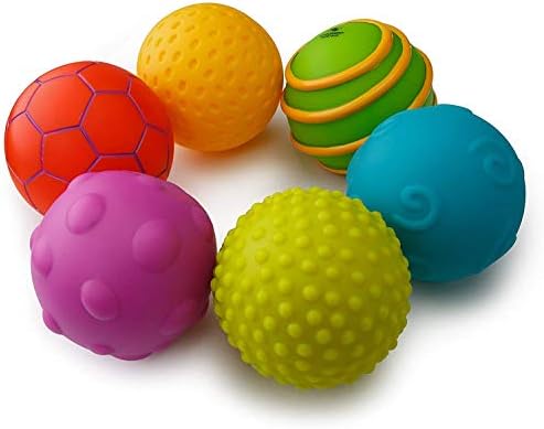 playkidz Super Durable 6 Pack Sensory Balls, Soft And Textured Balls for Babies And Toddlers