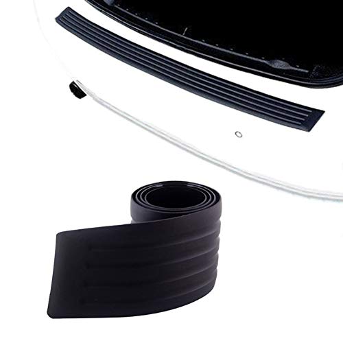 WeTest Upgraded Rear Bumper Protector Guard Universal Black Rubber Scratch-Resistant Trunk Door Entry