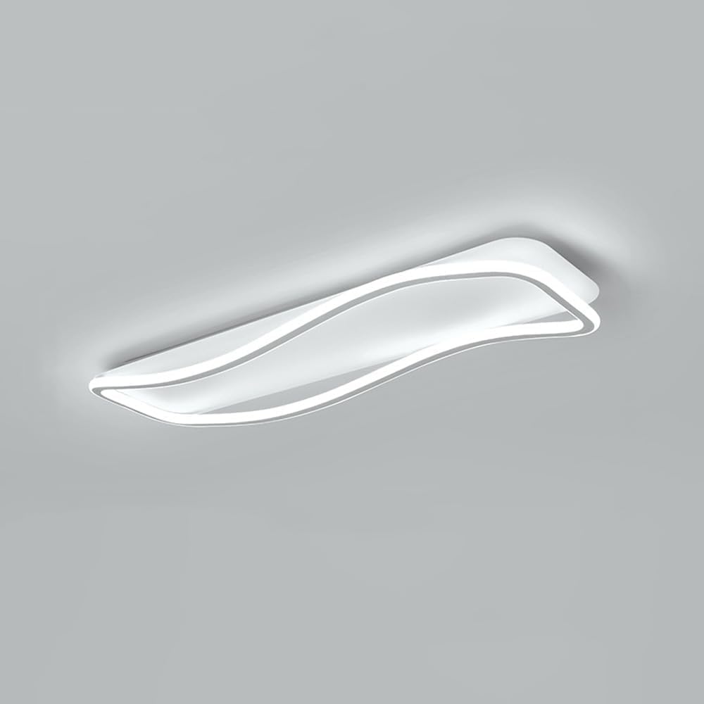 ZTCHSENZT Long LED Flush Mount Ceiling Light White Modern Linear LED Ceiling Light Dimming Gold Hallway Lighting Fixture Black Closet Ceiling Lamp,Lighting Wall Sconce,White-60CM
