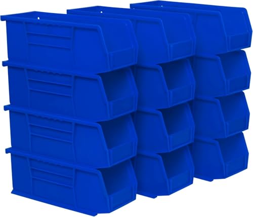 Akro-Mils 30224 AkroBins Plastic Storage Bins, Space-Saving Stackable Bins for Garage, Pantry, Craft Organization, 11