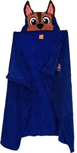 Manta coralina con capucha Patrulla Canina 80x120cm Azul Chase