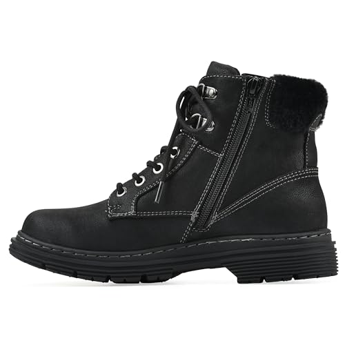 CLIFFS BY WHITE MOUNTAIN Women's Powell Cushioned Lace-Up City Hiker Ankle Bootie4