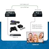 Przedłużacz HDMI Balun firmy Orei Upto 330 stóp 1080p sygnał przez pojedynczy kabel Ethernet CAT5/CAT6, głęboki kolor, jeden do wielu, sterowanie na podczerwień (EX-330 (ulepszony)