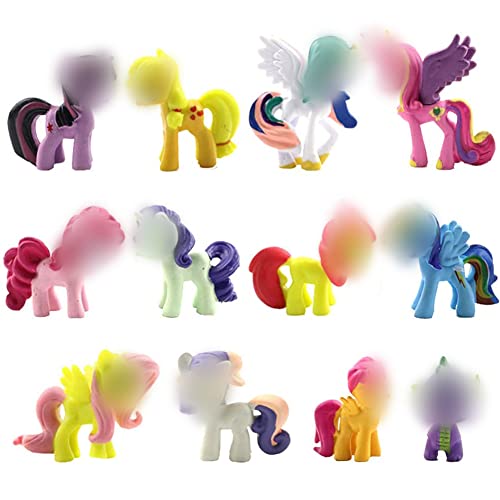 Babioms Cake Topper Einhorn Geburtstag, 12 Stück Mini Figuren Tortendeko, Einhorn Kuchendekorationen, Unicorn Cake Decoration Set, für Kinder Mädchen Geburtstag Baby Shower Cover