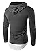 Men's Hooded Shirts Casual Long Sleeve T Shirt Hoodies Dark Grey M