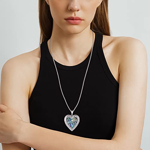 Heart Locket Necklace That Holds 2 Pictures Abalone Shell Locket Necklace Memorial Photo Locket Personalized Any Photo Healing Gift For Women Girls Christmas Graduation Day #TOP1