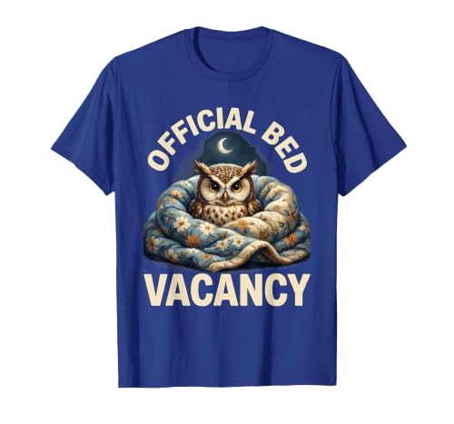 Official Bed Vacancy Funny Pet Lover Animal Humor T-Shirt, Men, Royal Blue, Small