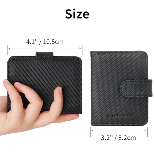 Image of Wisdompro Credit Card Holder, Slim Leather RFID Blocking Wallet Debit Card Protector Organizer Case (20 Card & 7 Memory Card Slots)-Vertical Microfiber Black