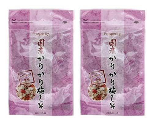 無添加 国産 かりかり梅しそ ふりかけ45g×2袋★ ネコポス ★ 国内産梅 、国内産 ごま使用 梅のかりかりとした食感 爽やかな紫蘇の風味