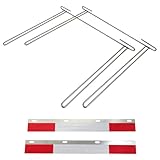 GaeaAuto 24 Inch Stainless Steel Mud Flap Anti Sail Bracket Hanger Holder with Aluminum Reflectors Fit for Trucks Trailers, 2 Pack
