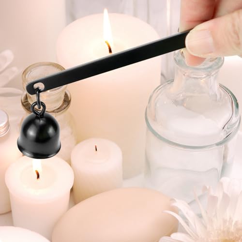 QWORK® 3 in 1 Kerzenlöscher Set, Edelstahl Dochtschere für Kerzen, Kerzenpflege-Set mit Löscher Zange und Docht-Dipper