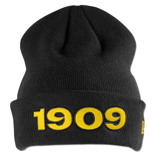 Dortmund Borussia BVB Beanie New Era 1909 – Offizielle Fan Mütze Schwarz Gelb – Wintermütze Herren Damen – Warm, Stretch, Fußball Fanartikel