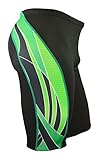 Adoretex Boy's/Men's Side Wings Swim Jammer Swimsuit (MJ009) - Black/Green - 38