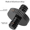 1/4 Male to 1/4 Male Threaded Tripod Screw Adapter Double Head Stud Standard Mounting Thread Converter for Camera Cage Mount Light Stand Monopo Shoulder Rig Tripod Black-2 Packs