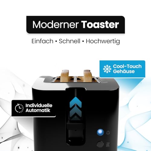 Clatronic® 2-Scheiben Toaster | Brötchenaufsatz | Auftaufunktion | Aufwärmfunktion | Liftfunktion | einstellbarer Bräunungsgrad | Krümelschublade | TA 3801 Schwarz