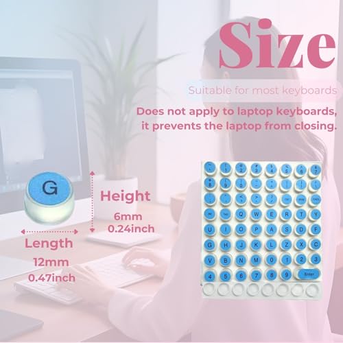 Pegatinas de teclado elevadas de silicona 72 pcs rosa miniatura 6