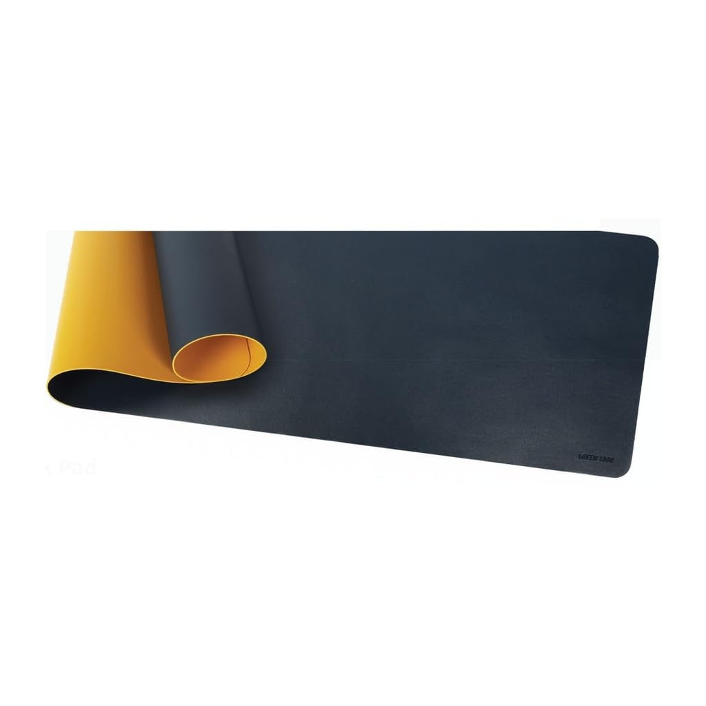 Green Lion Elite Desk Leather Mouse Pad, Luxury Feel, Smooth Gliding, Light Weight, Easy To Clean, Spill-Repellent Design, PU Leaher, 40 * 90cm Size (Yellow/Blue)