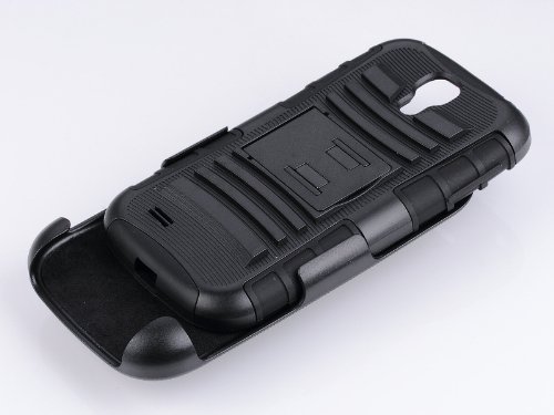 Heavy Duty Rugged Hard Case Cover + Clip Holster For Samsung Galaxy S4 I9500 (Black) #TOP1