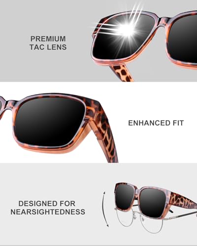 Polarized Sunglasses Fit Over Glasses for Men Women, Oversized Square Sun Glasses, 100% UV400 Protection, Ultra Lightweight4