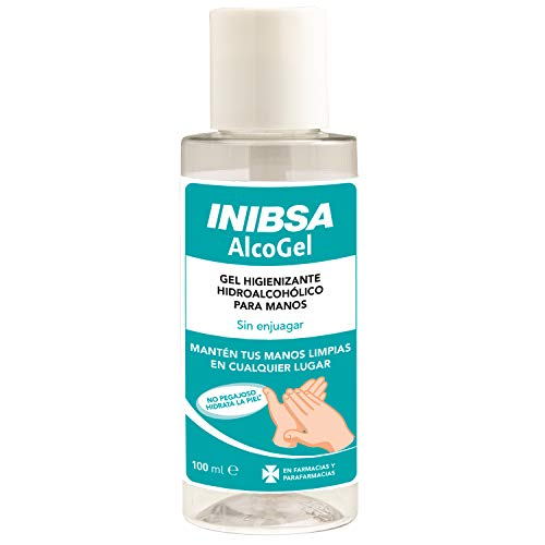 Inibsa Alcogel - Gel hidroalcóholico manos 70%. Sin enjuagar. No pegajoso. Contiene glicerina que hidrata la piel - Gel de manos para una limpieza profunda - 100 ml
