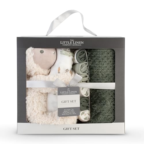 The Little Linen Company Boxed Baby Gift Set - Farmyard Lamb