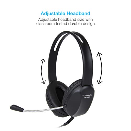 Cyber Acoustics Stereo Pc Headset (Ac-4000), 3.5Mm Connection, Noise Canceling Microphone For Pc, Mac And, Tablets, Perfect For Classroom Or Home #TOP1