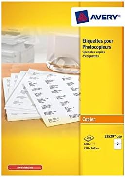 AVERY 23529-200 400 Adhesive Labels White Multi-Purposes. 210 x 148 mm, and Printing