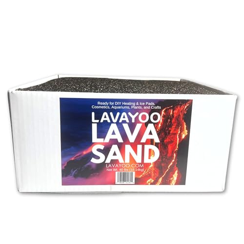 Real Lava Sand - Screened, Washed, Dried and Sanitized - Great for Heating Pads, Cooling Pads, Crafts, and Aquariums (40 lb Box)