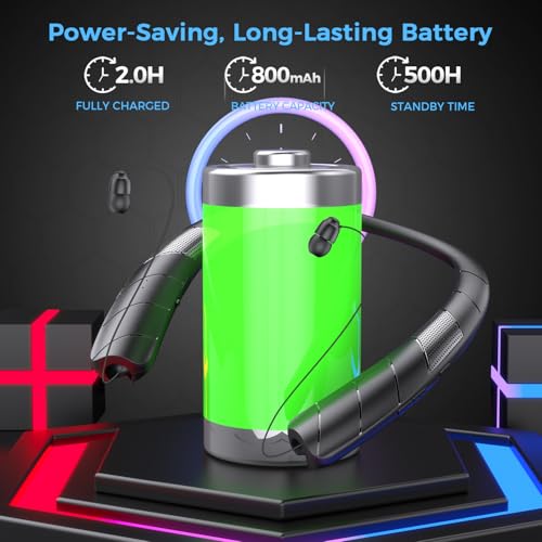 Gardway Neckband Bluetooth Headphones Speaker 2 in 1，Wireless Wearable Speaker with Retractable Earbuds, 3D Stereo Sound, Portable Speaker and Headset for Home, Office and Outdoors (BlackPro) — view 6