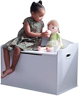 KidKraft 14951 Austin Toy Box Wooden Storage Chest with Top for Kids, Children's Bedroom Furniture, White