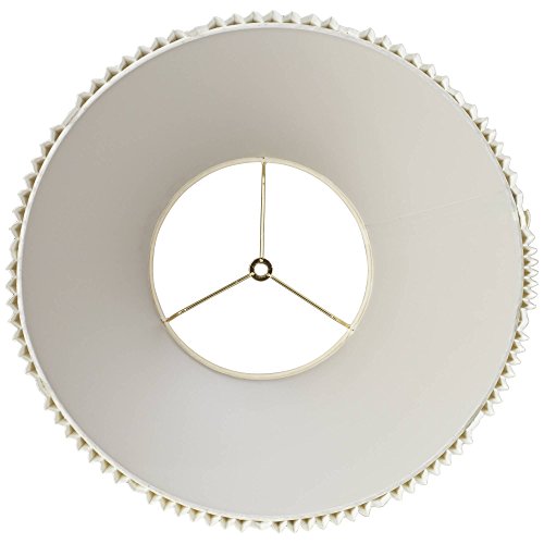 Set Of 2 Hardback Empire Knife Pleated Lamp Shades Eggshell White Large 9" Top X 17" Bottom X 12.25" High Spider With Replacement Harp And Finial Fitting - Springcrest #TOP4