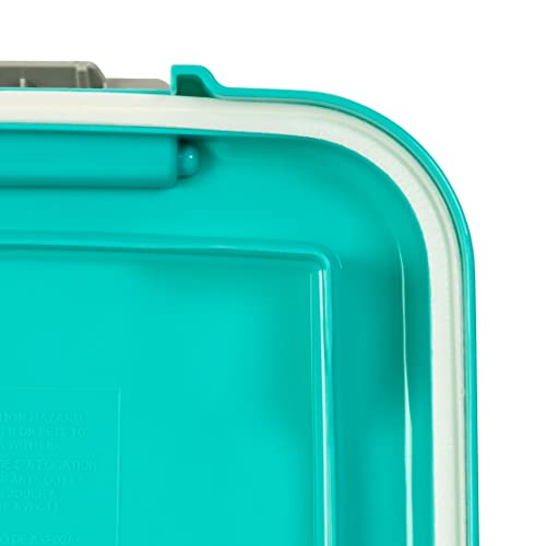 Iris Usa 3-Piece 35 Lbs / 45 Qt Weatherpro Airtight Pet Food Storage Container Combo With Scoop And Treat Box For Dog Cat And Bird Food, Keep Pests Out, Translucent Body, Easy Mobility, Seafoam Blue #TOP5