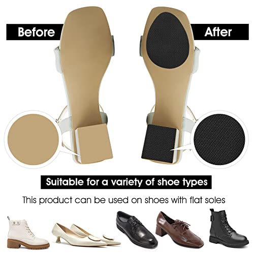 Sibba 4 Paar Schuhgriffe auf der Unterseite der Schuhe, rutschfeste Gummisohlenschutz selbstklebende Schuh-Pads, Aufkleber für Männer und Frauen Geräuschreduzierung Sohle Kissen Schuhpflegesets