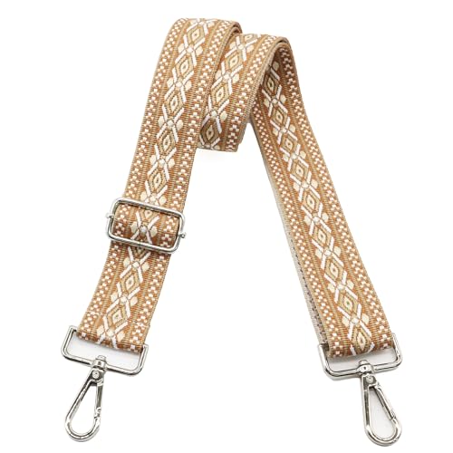 Image of LEMEDE Purse Strap Adjustable Replacement Crossbody Bag Straps Retro Jacquard Embroidery Shoulder Straps for Shoulder Bag