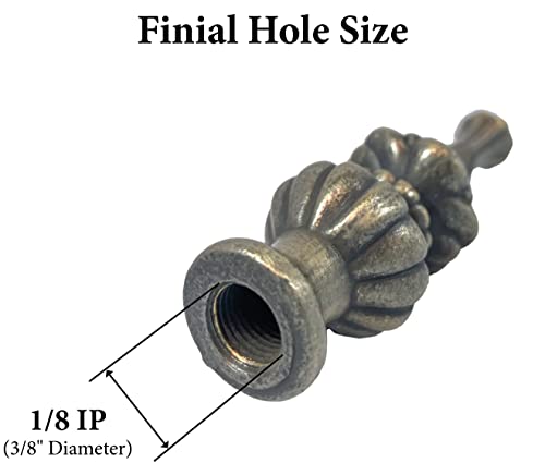 Jandorf 60111 Finial Victorian, 3-1/2" Long 1/8 Ip Thread Tiffany Antique Brass Finish #TOP1