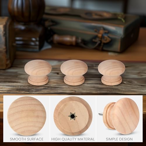 6 Boutons De Tiroir En Bois Massif Palmcee - Formes étoile, Nuage, Lune - Pour Meubles Enfants