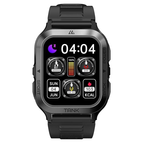 KOSPET Tank M3 Ultra GPS Montre Connectée Homme, 60 Jours d'Autonomie 50M Étanche, 1.96" AMOLED Always-on Boussole Baromètre, Smartwatch Acier Inoxydable Fréquence Cardiaque, iOS et Android