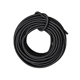 DLLM バンジーコード アウトドア用 ゴムロープ 超強力 耐久 軽量 ゴム紐 弾性コード ショックコード テント キャンプ バックパック 多目的 ロープ 張り綱 幅 4mm 5m ブラック