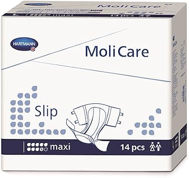 Molicare Slip Maxi Adult Incontinence Diaper - Size Medium, Plastic Backed Adult Diaper, Moderate Absorbency Leak Protection, Unisex for Women and Men Medium, 56 Count