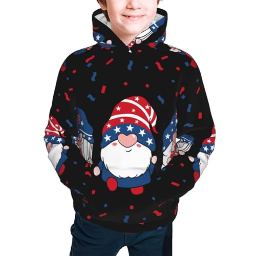 Three Gnome Independence Day Kids Pullover Hoodies Boys Sweatshirts Girls Athletic Clothes with Pocket2