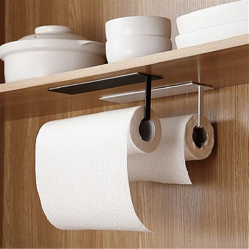 Soporte para papel de cocina sin instalación: estante para toallas de papel y artículos 4