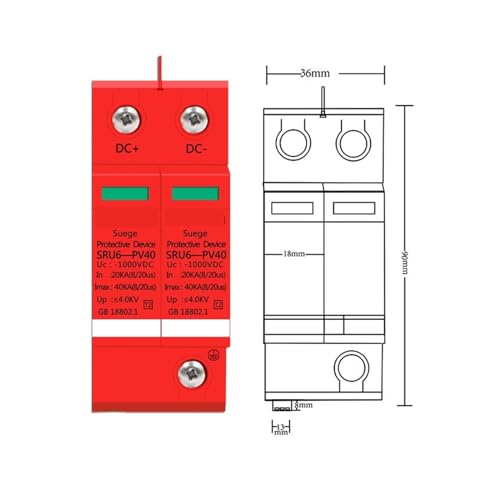 Protector de sobretensiones CC 1000V para proteger electrodomésticos en tormentas 2
