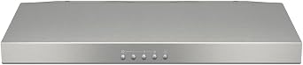 Broan-NuTone BCSQ130SS Three-Speed Glacier Under-Cabinet Range Hood with LED Lights ADA Capable, 1.5 Sones, 375 Max Blower CFM, 30-Inch, Stainless Steel