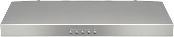Broan-NuTone BCSQ130SS Three-Speed Glacier Under-Cabinet Range Hood with LED Lights ADA Capable, 1.5 Sones, 375 Max Blower CFM, 30-Inch, Stainless Steel