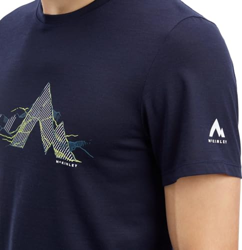 T-shirt Mc Kinley Shane homme noir en coton col rond pour randonnée et sport
