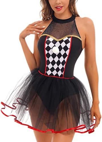 Woman Adult Jester Costume Sexy Circus Clown Harlequin Halloween ...