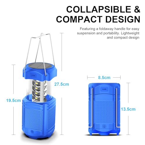 Lanterne de camping portable batterie rechargeable éclairage secours bleu - 6